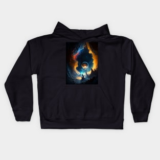 Cosmic Space Mountain Clouds Kids Hoodie